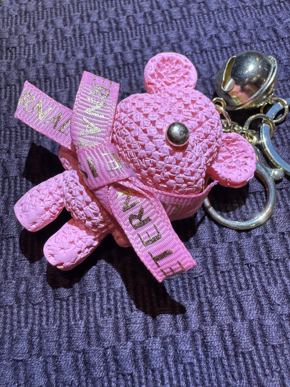 Love is Eternal Pink Bag Charm Keychain wristlet